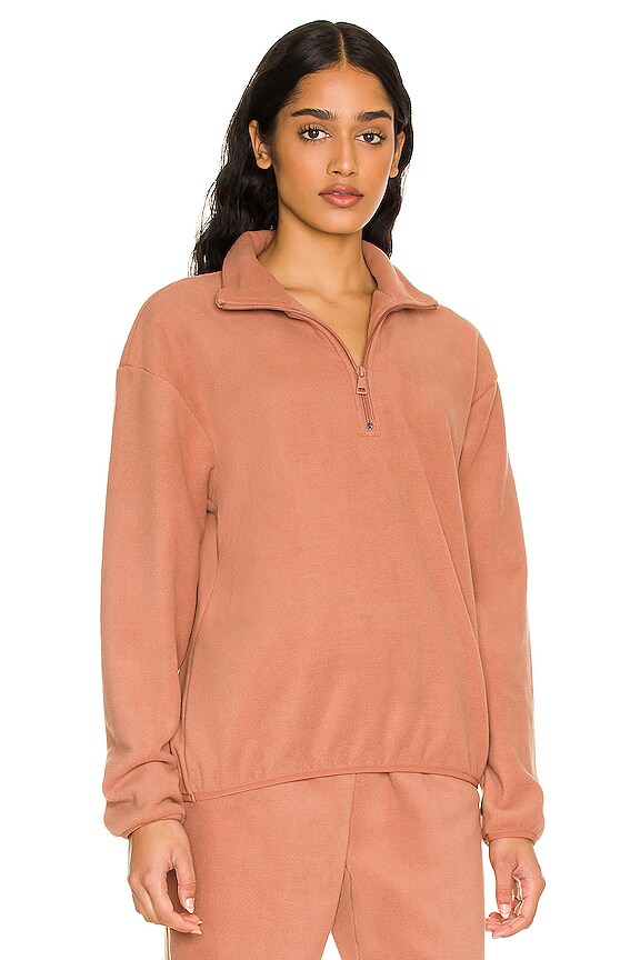 view 2 of 4 Quarter Zip Pullover in Sepia Brown