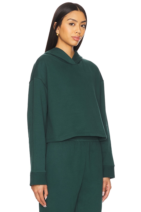 view 2 of 4 Luxe Fleece Happiness Cropped Hoodie in Dark Spruce Green
