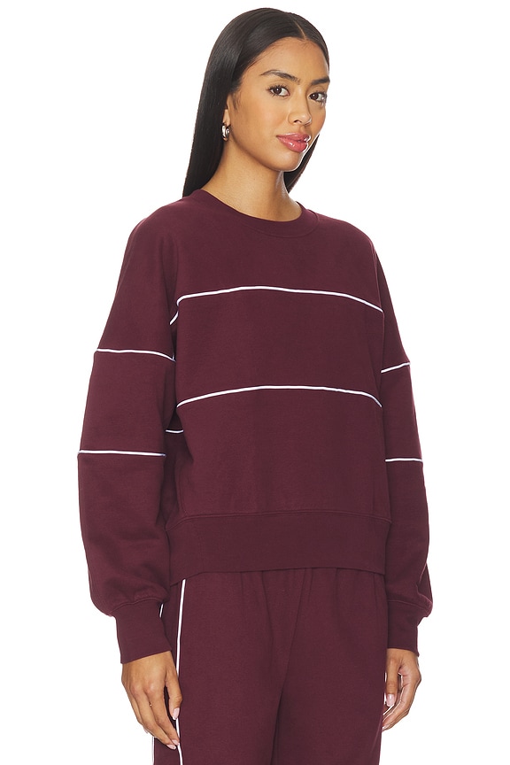 view 2 of 4 Luxe Fleece Piper Oversized Sweatshirt in Dark Cherry
