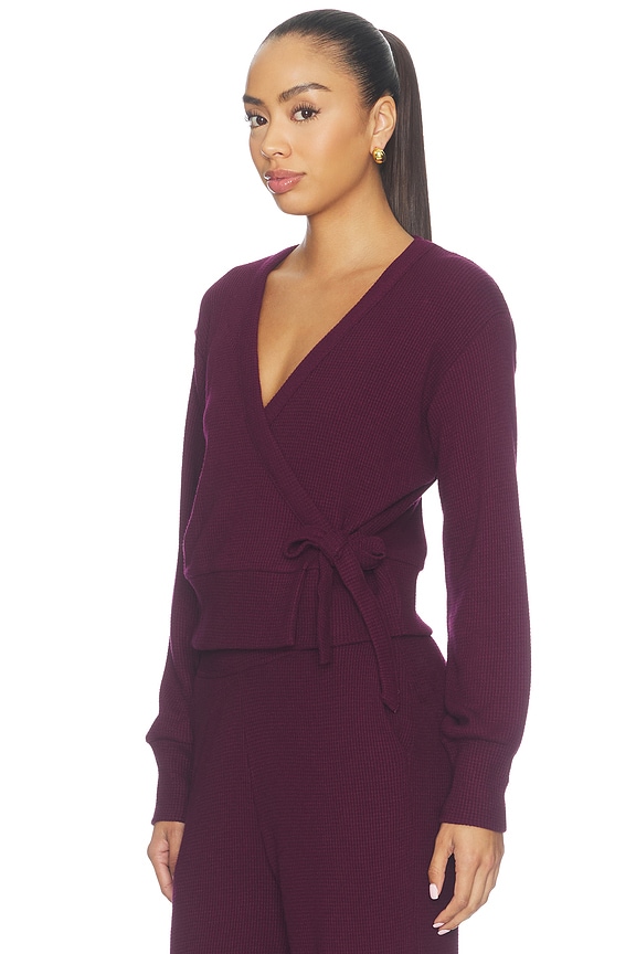 view 2 of 4 Rest Day Waffle Wrap Pullover in Cabernet