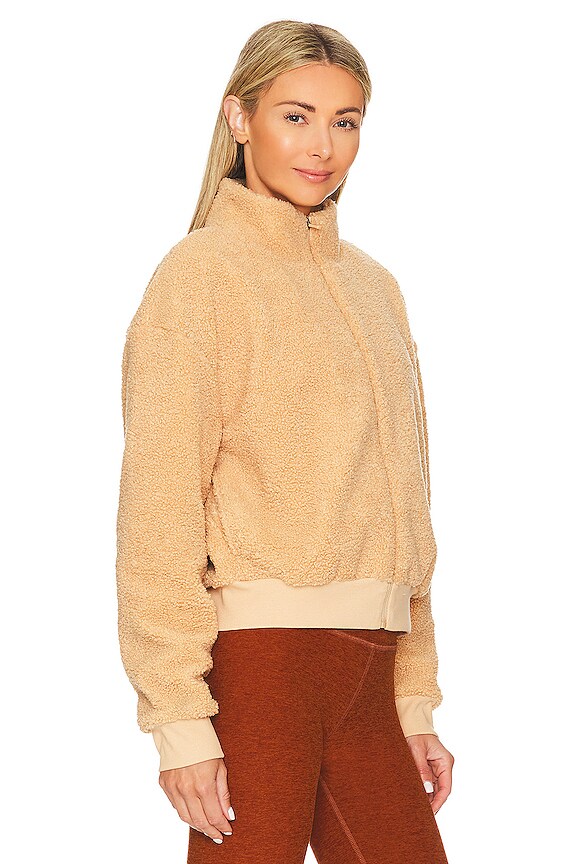 view 2 of 4 Brave The Elements Sherpa Bomber in Butterscotch