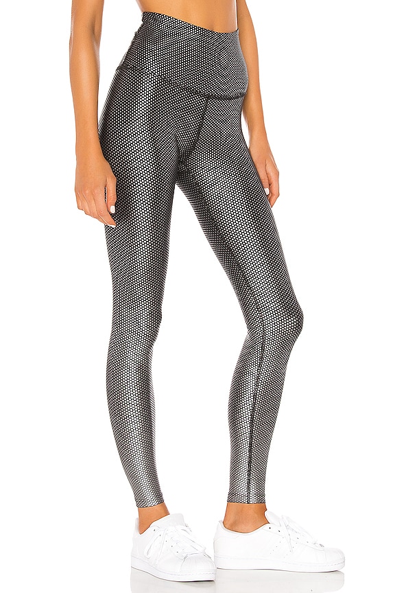 view 2 of 5 Spot On High Waisted Midi Legging in Black & Active Slate Spot On