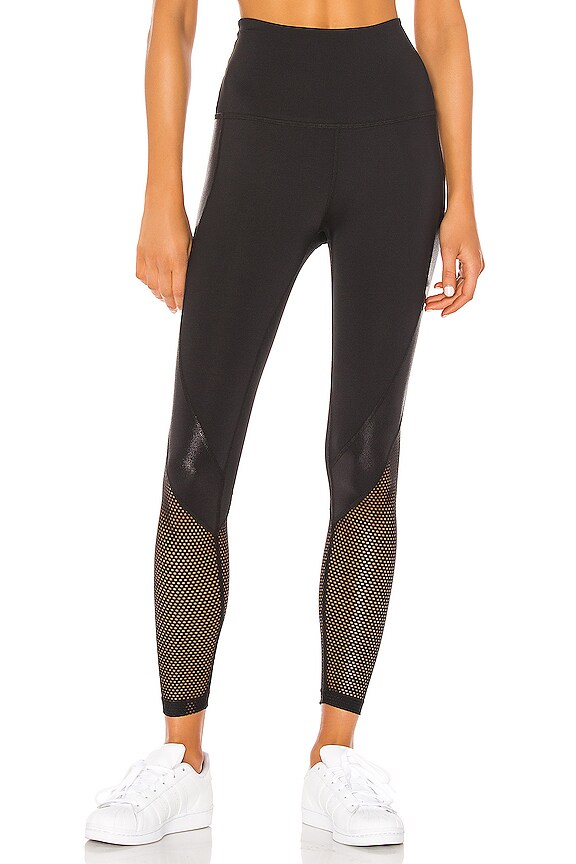 view 1 of 4 Pearlized Digital Wavelength High Waisted Midi Legging in Black