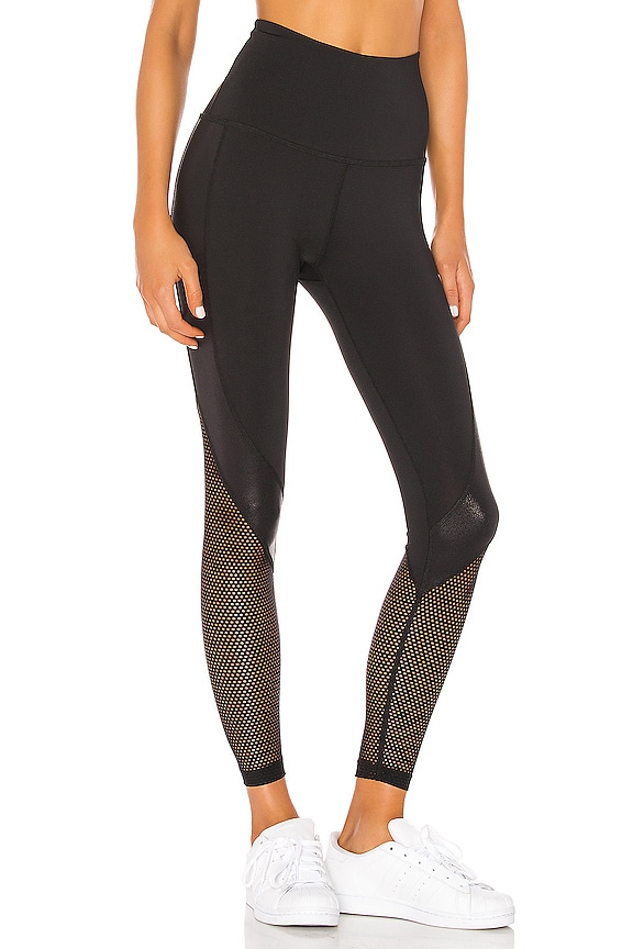 view 2 of 4 Pearlized Digital Wavelength High Waisted Midi Legging in Black