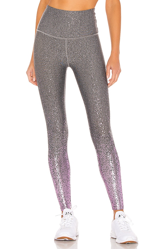view 1 of 5 Alloy Ombre High Waisted Midi Legging in Shiny Mauve Speckle