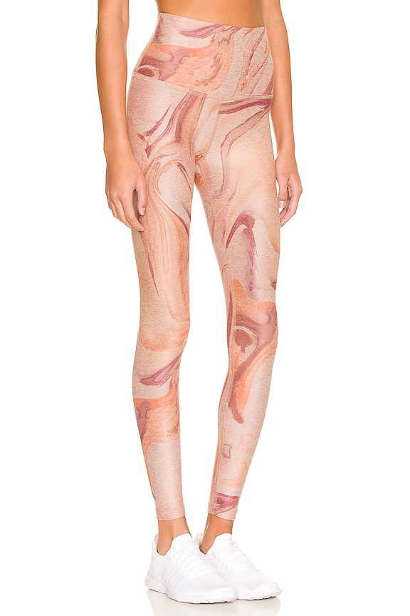 view 2 of 4 Printed Spacedye Caught in the Midi High Waisted Legging in Chai Marble