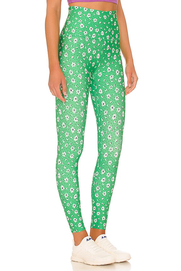 view 2 of 4 High Waisted Midi Legging in Honeydew Daisies