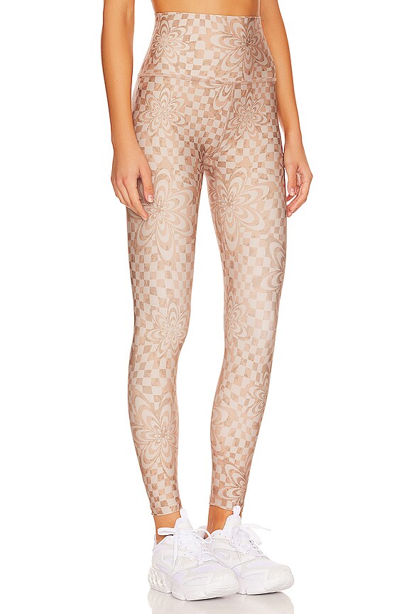 view 2 of 4 Legging midi de talle alto in Check Flower