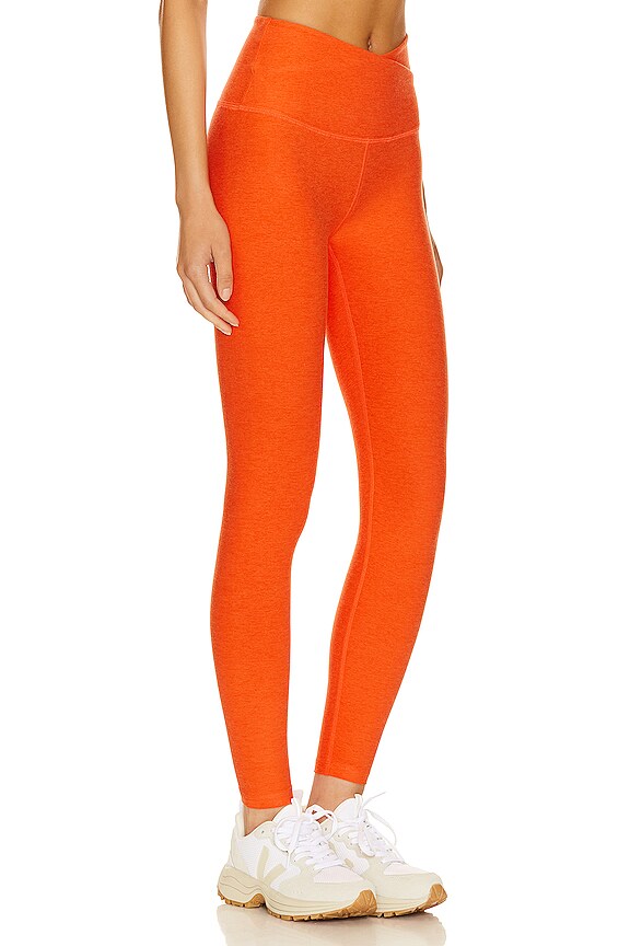 view 2 of 4 Spacedye At Your Leisure High Waisted Midi Legging in Firecracker Red Heather