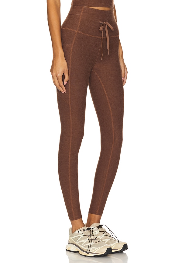 view 2 of 6 Spacedye Go Pocket Midi Legging in Bold Mocha Heather