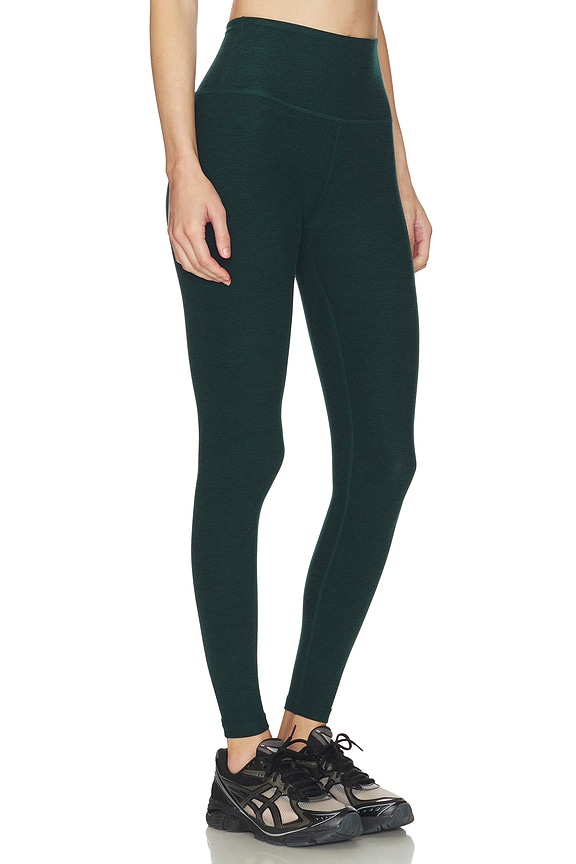 view 2 of 6 Spacedye Caught in The Midi High Waisted Legging in Dark Spruce Green Heather