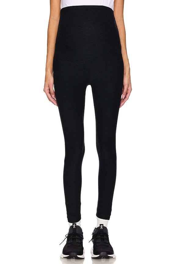 view 2 of 7 Spacedye Love The Bump Maternity Capri Legging in Darkest Night