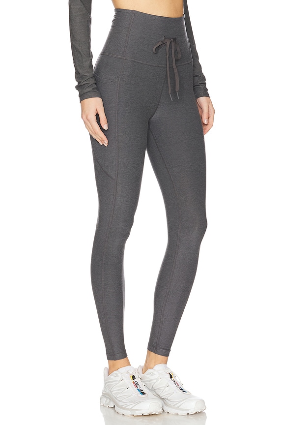 view 2 of 6 LEGGINGS MIDI SPACEDYE THE GO POCKET in True Gray Heather