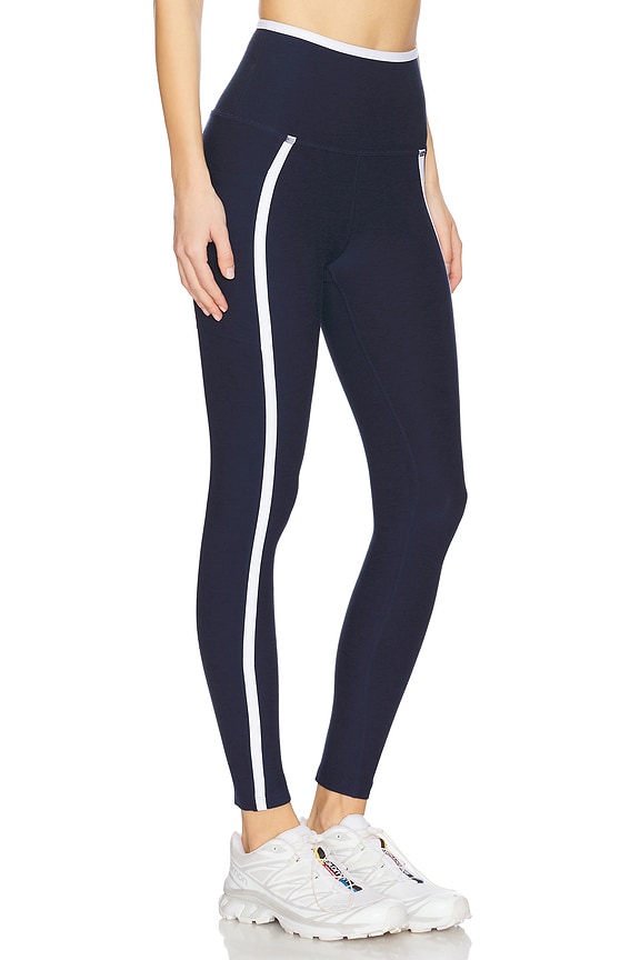 view 2 of 6 Spacedye New Moves High Waisted Midi Legging in Nocturnal Navy & Cloud White