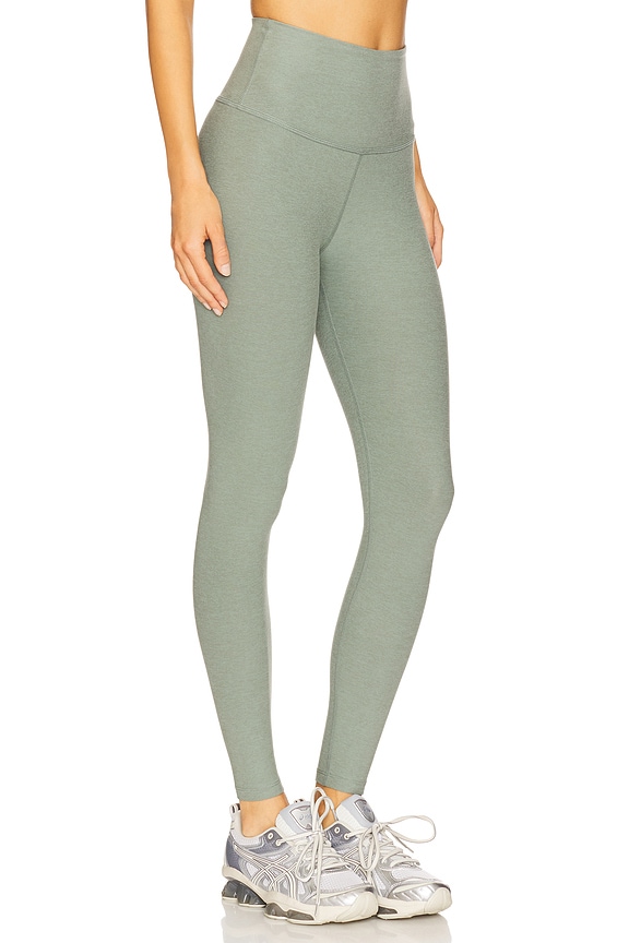 view 2 of 6 Space Dye Caught in The Midi High Waisted Legging in Grey Sage Heather