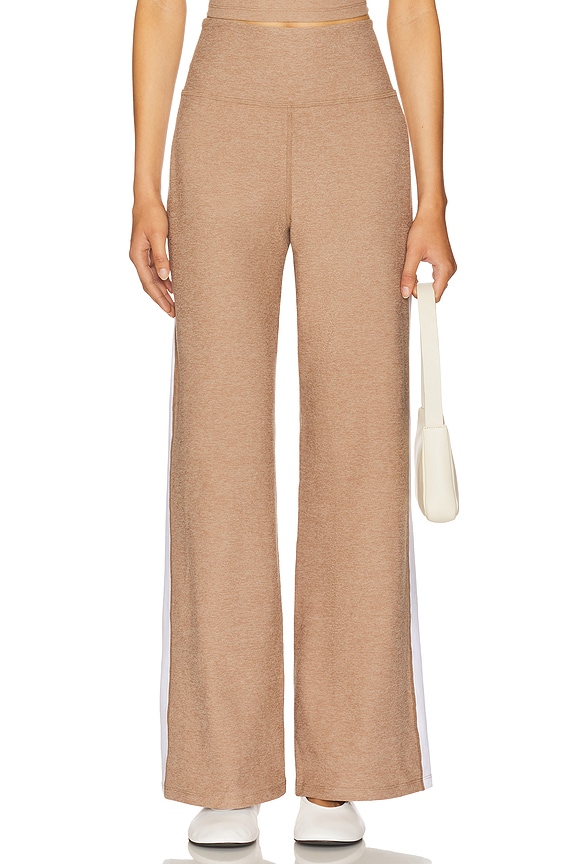 view 2 of 7 Spacedye Laid Back Stripe Pant in Desert Sand Heather & Cloud White