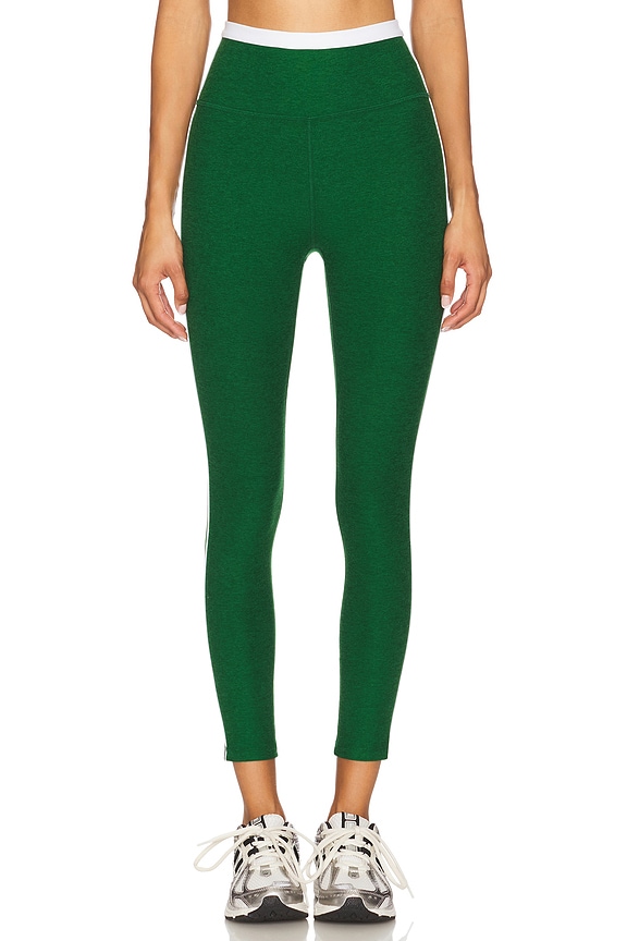 view 2 of 6 LEGGINGS TAILLE HAUTE SPACEDYE TROPHY in Summer Thyme Green & Cloud White