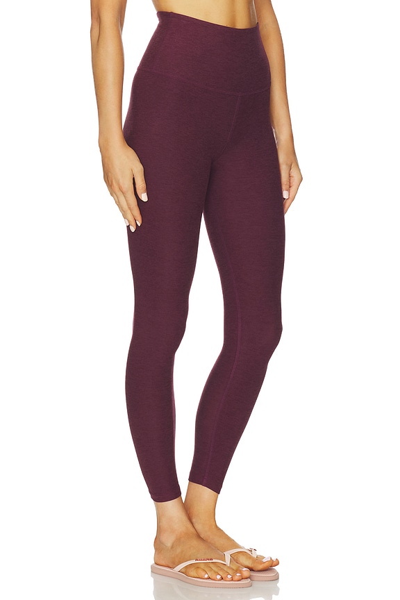 view 2 of 6 Spacedye Caught in The Midi High Waisted Legging in Midnight Burgundy Heather