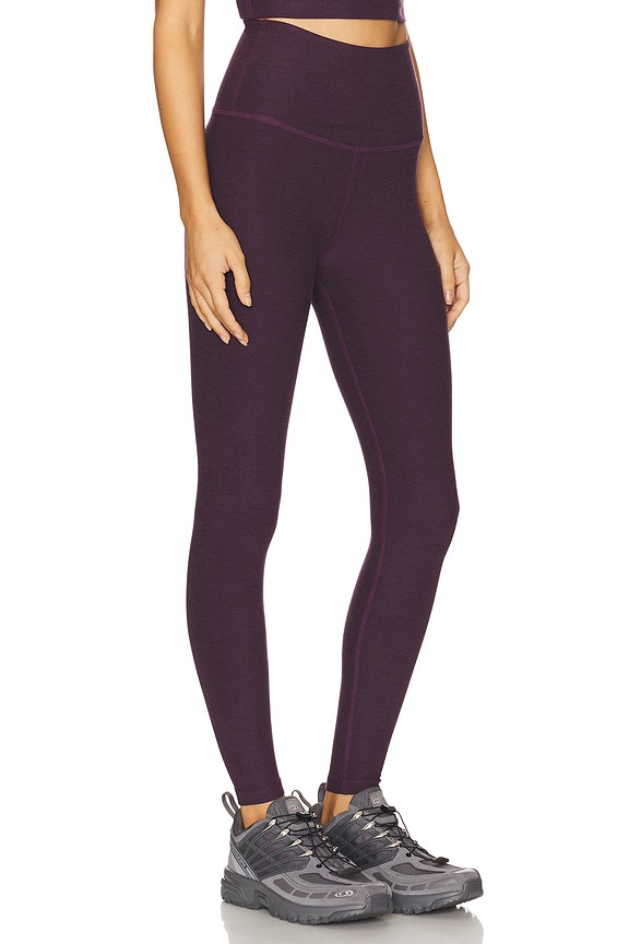 view 2 of 6 Spacedye Caught in The Midi High Waisted Legging in Eggplant Purple Heather