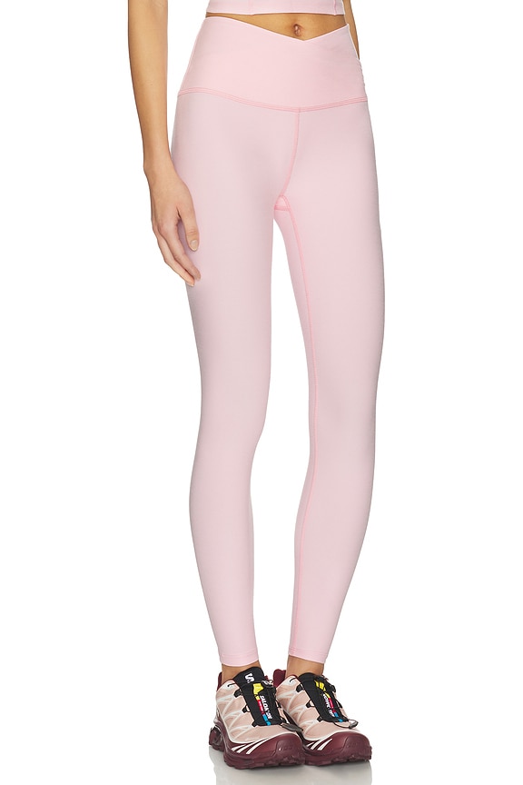 view 2 of 6 Spacedye At Your Leisure High Waisted Midi Legging in Frosty Pink Heather