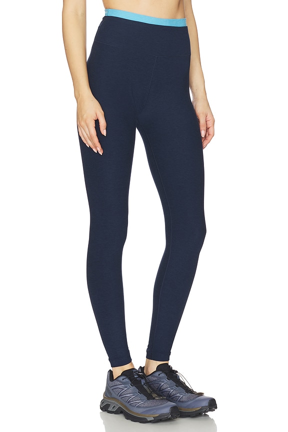 view 2 of 6 Spacedye Layered High Waisted Midi Legging in Nocturnal Navy