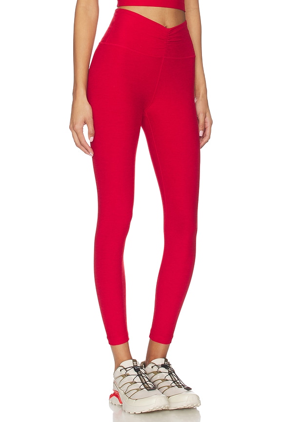 view 2 of 6 Spacedye Centered Midi Legging in Holly Red Heather