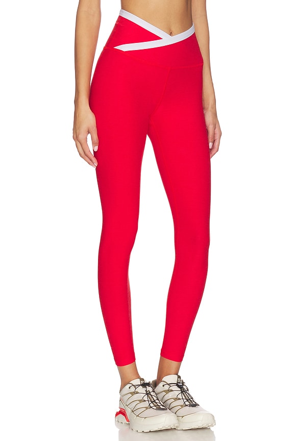 view 2 of 6 Spacedye Outlines High Waisted Midi Legging in Chili Red Heather
