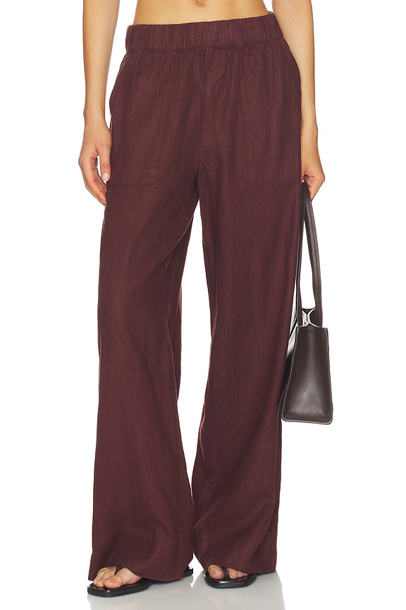view 1 of 6 Easy Wide Leg Linen Pant in Iced Mocha