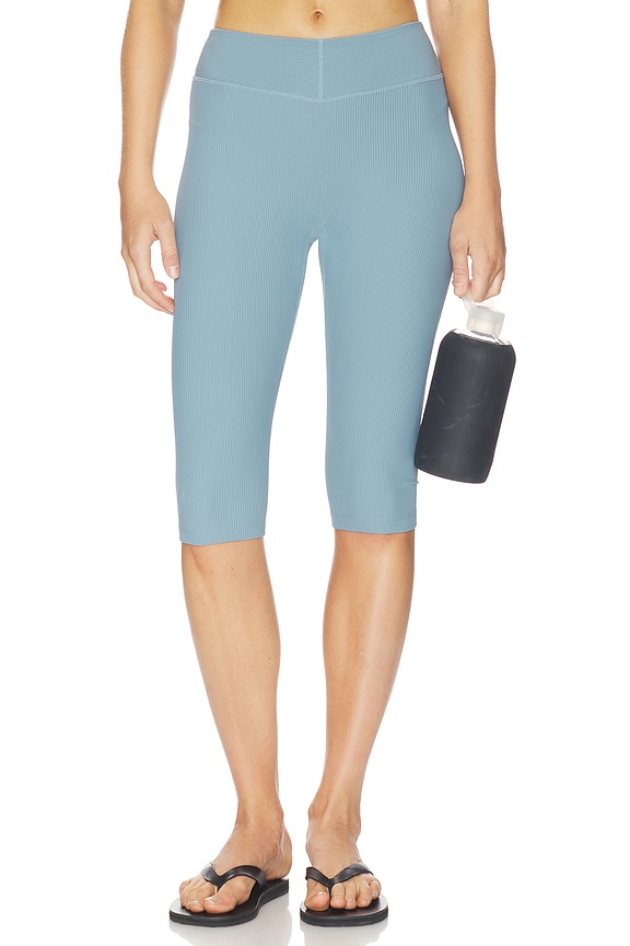 view 1 of 6 Good Form Rib Pedal Pusher Pants in Shaken Blue