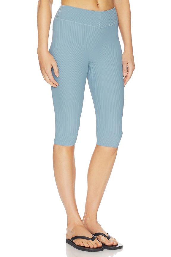 view 2 of 6 Good Form Rib Pedal Pusher Pants in Shaken Blue