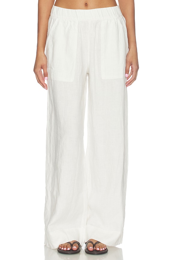 view 2 of 7 Easy Linen Pants in White