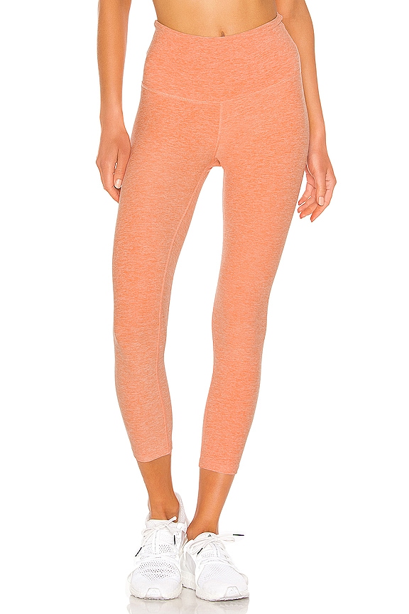 view 1 of 4 Spacedye Walk And Talk Capri Legging in Coral Dust & Melon