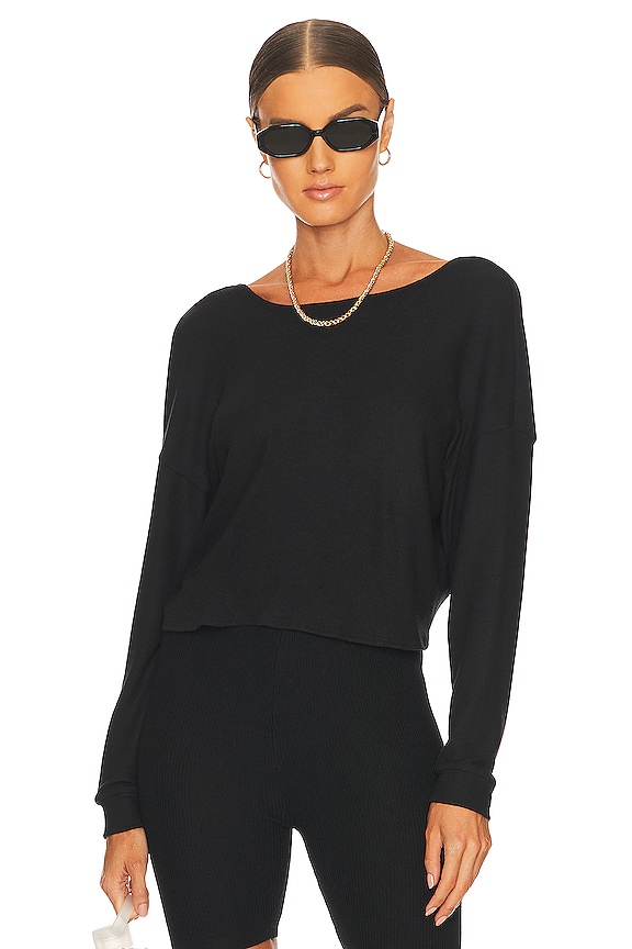 view 2 of 4 Do the Twist Cropped Pullover in Black