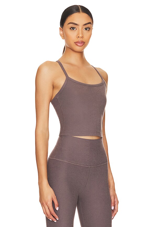 view 2 of 4 Spacedye Slim Racerback Cropped Tank in Woodland Heather