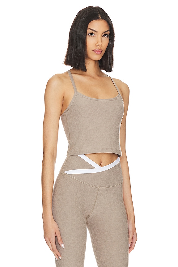 view 2 of 4 Spacedye Slim Racerback Cropped Tank in Birch Heather