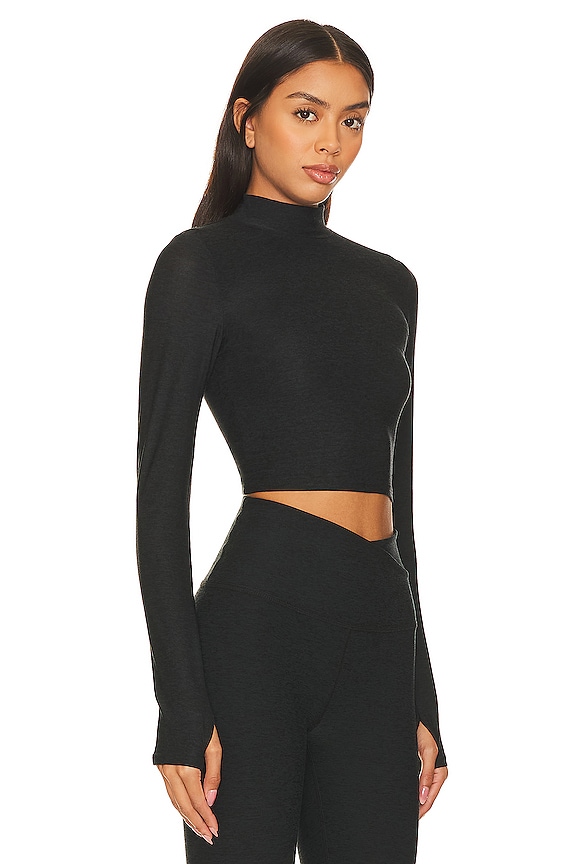 view 2 of 4 Featherweight Moving On Cropped Top in Darkest Night