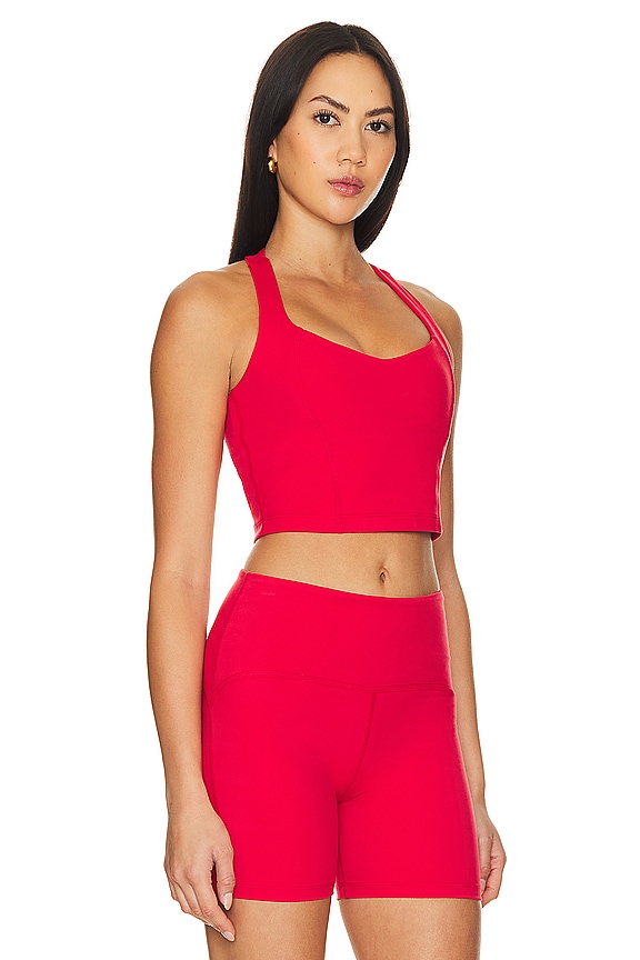 view 2 of 4 PowerbeyondIntensity Racerback Cropped Tank in Retro Red