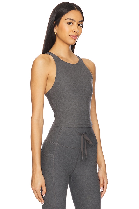 view 2 of 4 Spacedye Refocus Cropped Tank Top in True Gray Heather