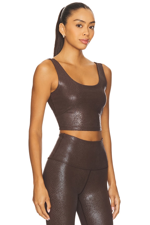 view 2 of 4 Power Shine Sport + Street Cropped Tank Top in Viper Espresso