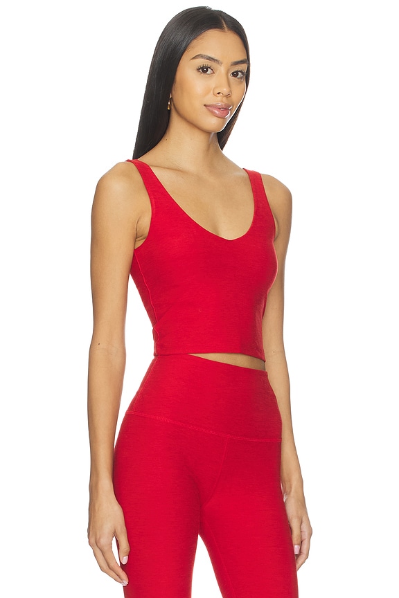 view 2 of 4 Spacedye Good Day Cropped Tank Top in Holly Red