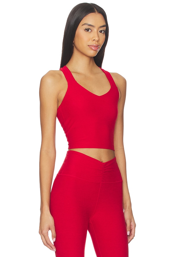 view 2 of 4 Twist Through Cropped Tank Top in Holly Red Heather