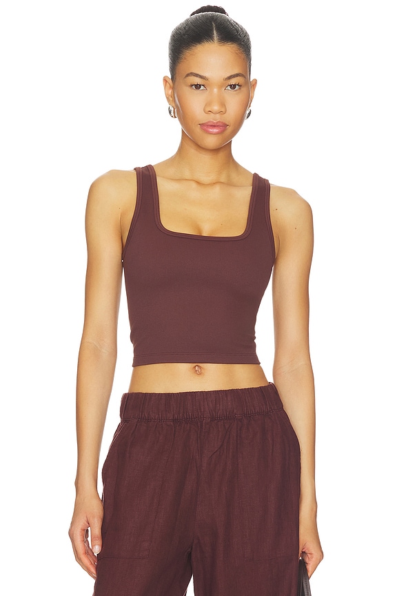 view 1 of 4 Seamless Cropped Tank Top in Iced Mocha