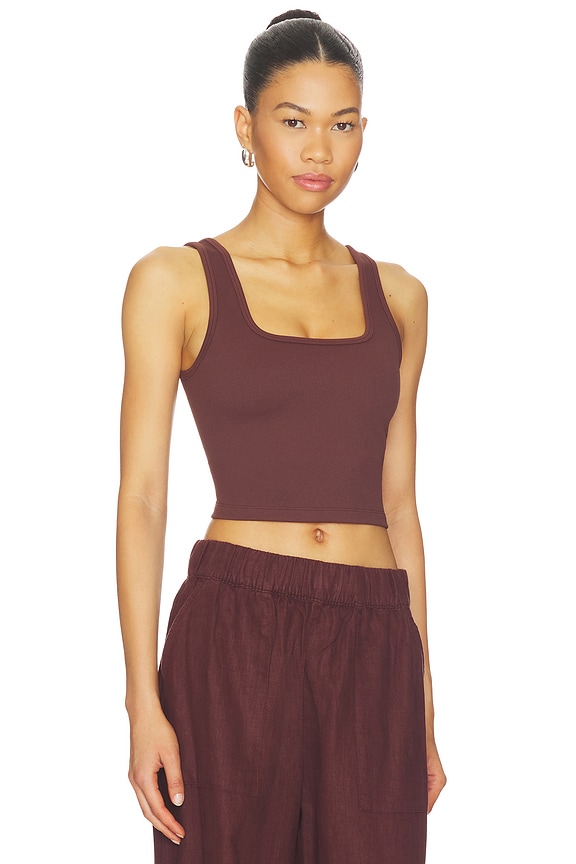 view 2 of 4 Seamless Cropped Tank Top in Iced Mocha