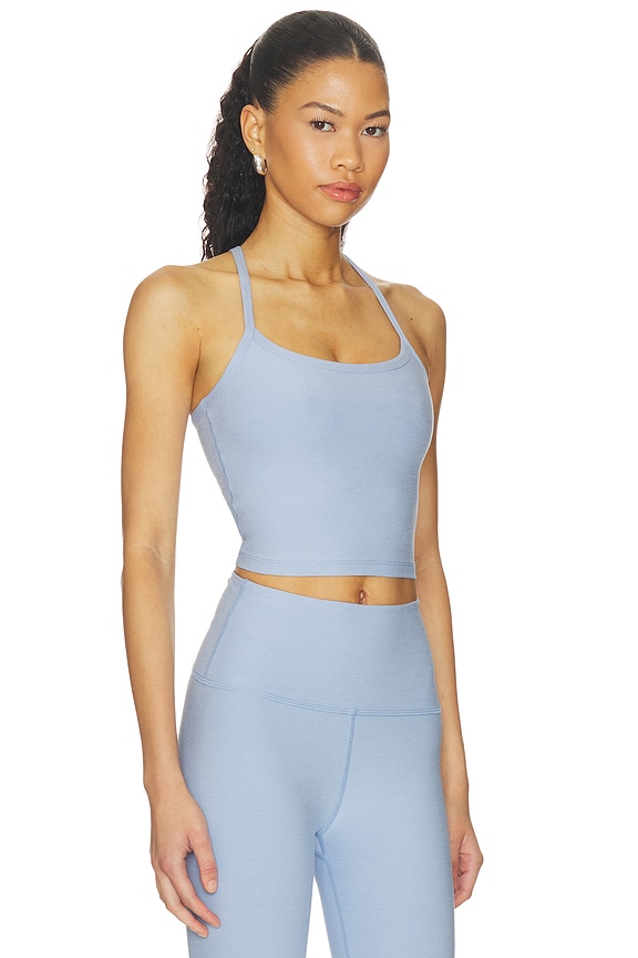 view 2 of 4 Spacedye Slim Racerback Cropped in Pastel Periwinkle Heather