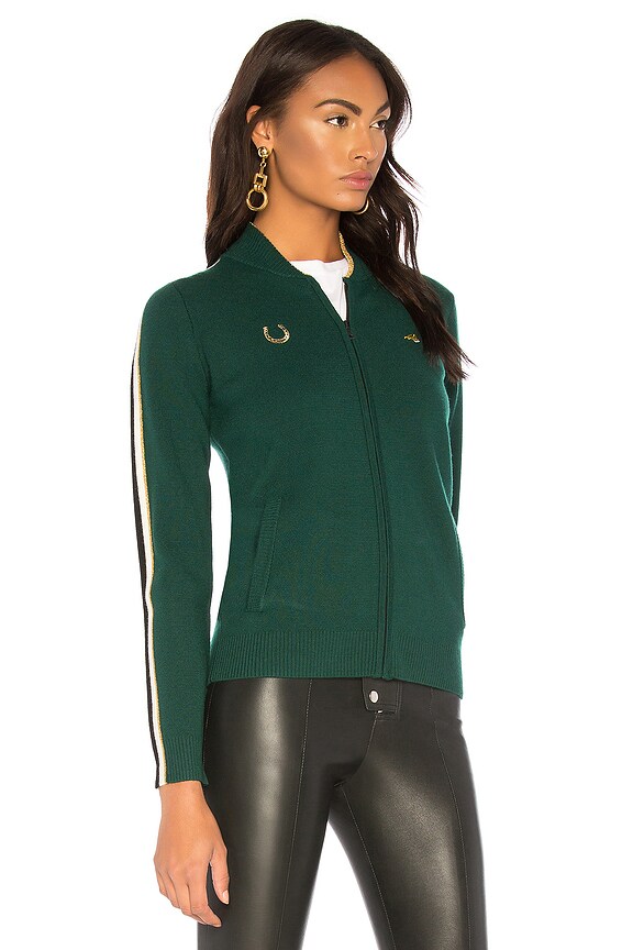 view 2 of 4 Race Track Zip Up Jacket in Green