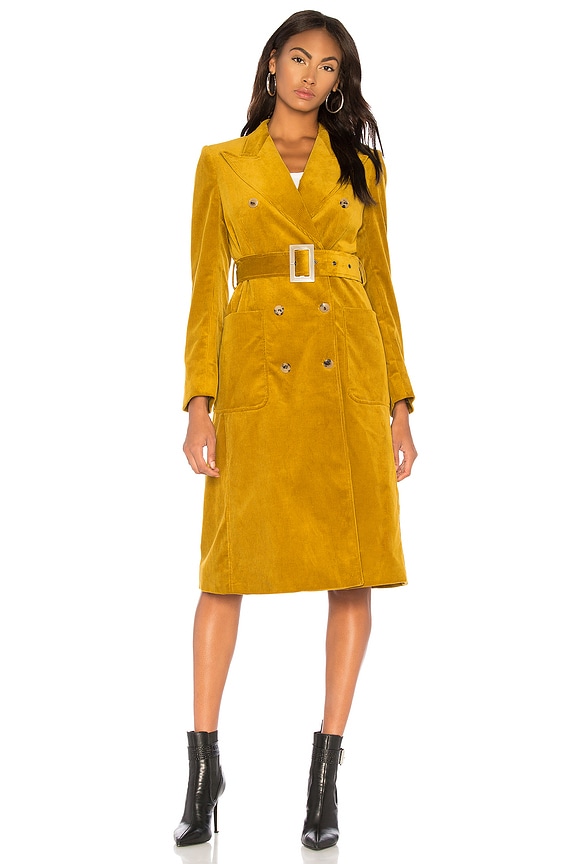 view 2 of 4 Corduroy Trench Coat in Mustard