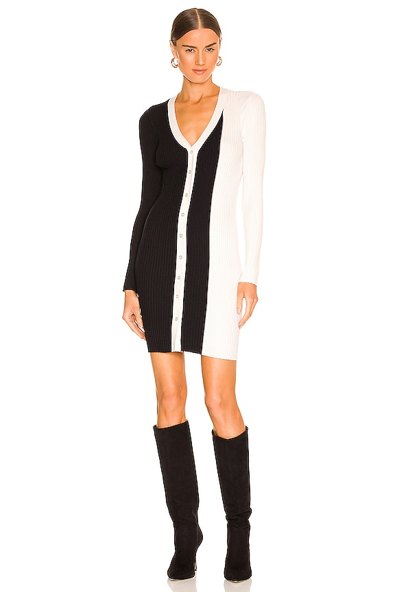view 1 of 4 Colorblock Sweater Dress in Black & White