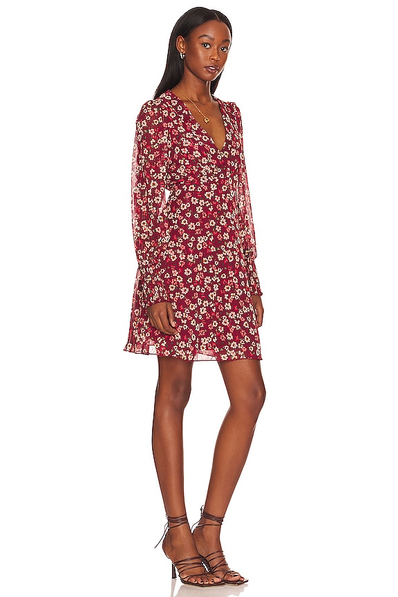 view 2 of 4 Deep V Neck Skater Dress in Abstract Floral