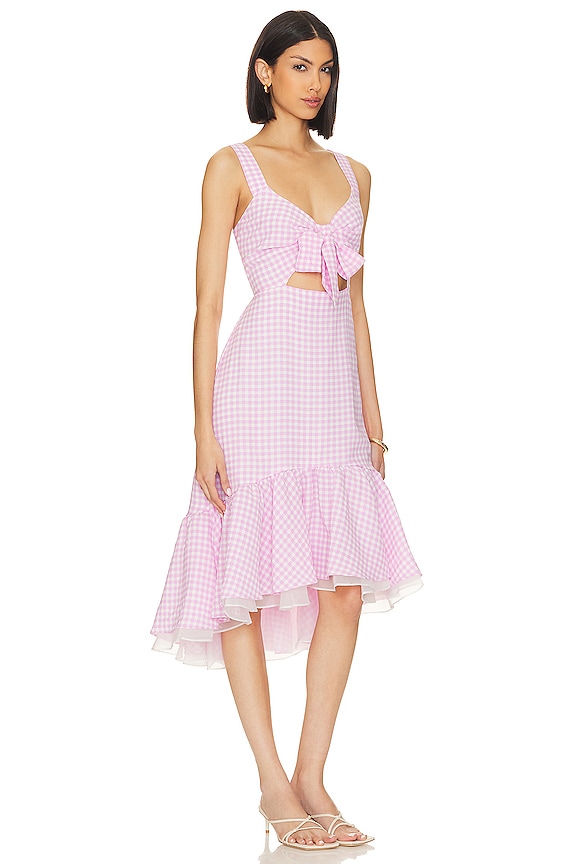 view 2 of 3 Tie Front Dress in Phalaenopsis Lavender Combo