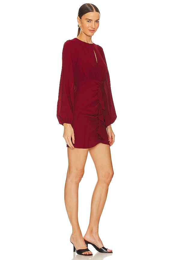 view 2 of 3 Ruffle Front Mini Dress in Rio Red